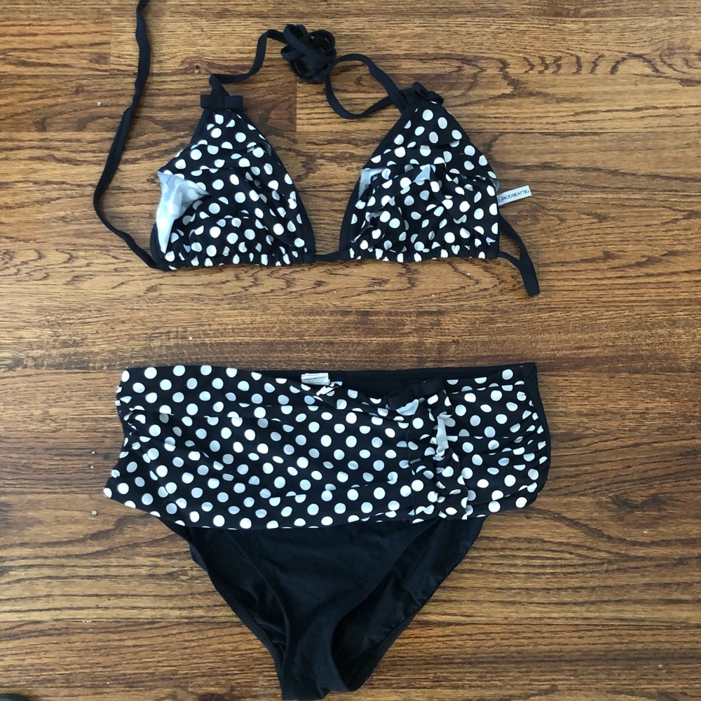 Blue Rod Beattie Ruffle String Bikini